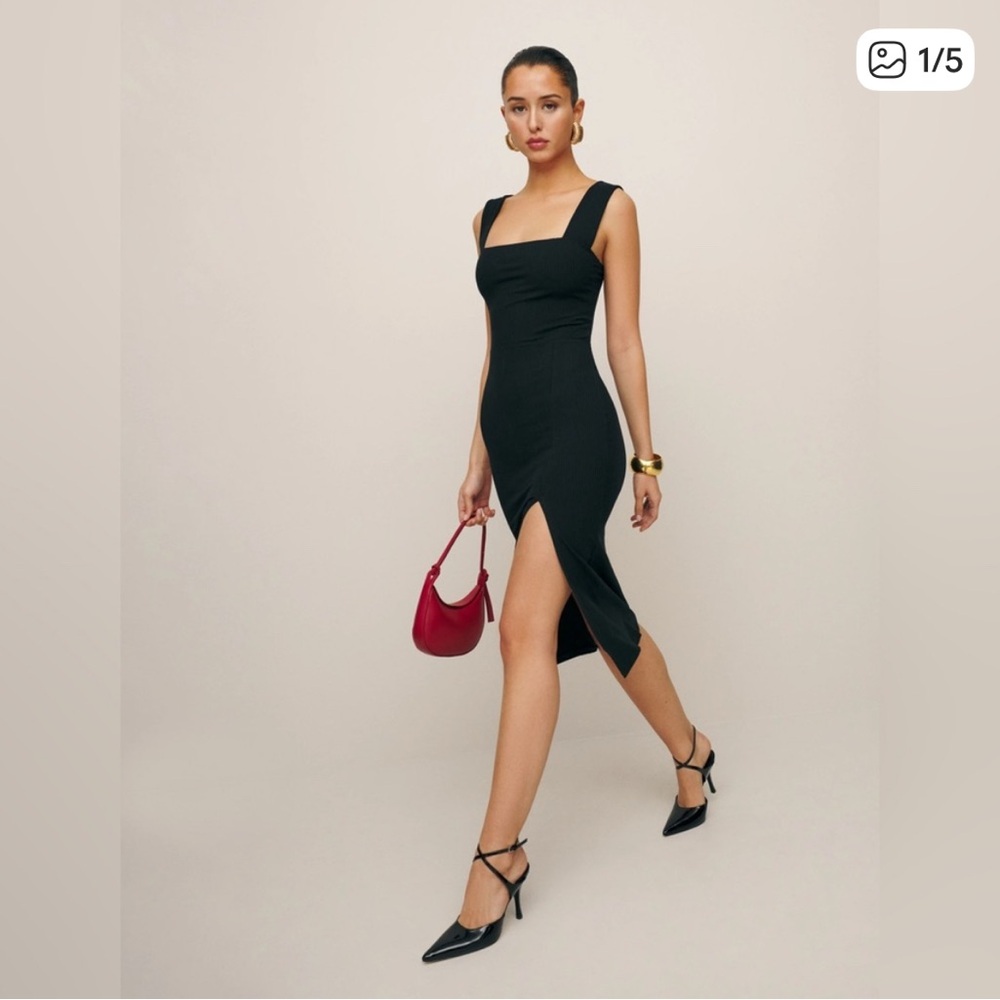 Reformation Cassi Knit Dress in Black Size Medium